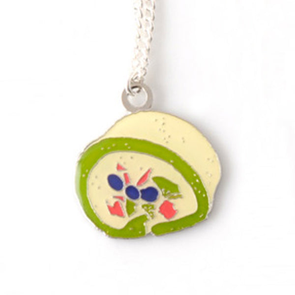 Green Tea Roll Cake Necklace by Lanka